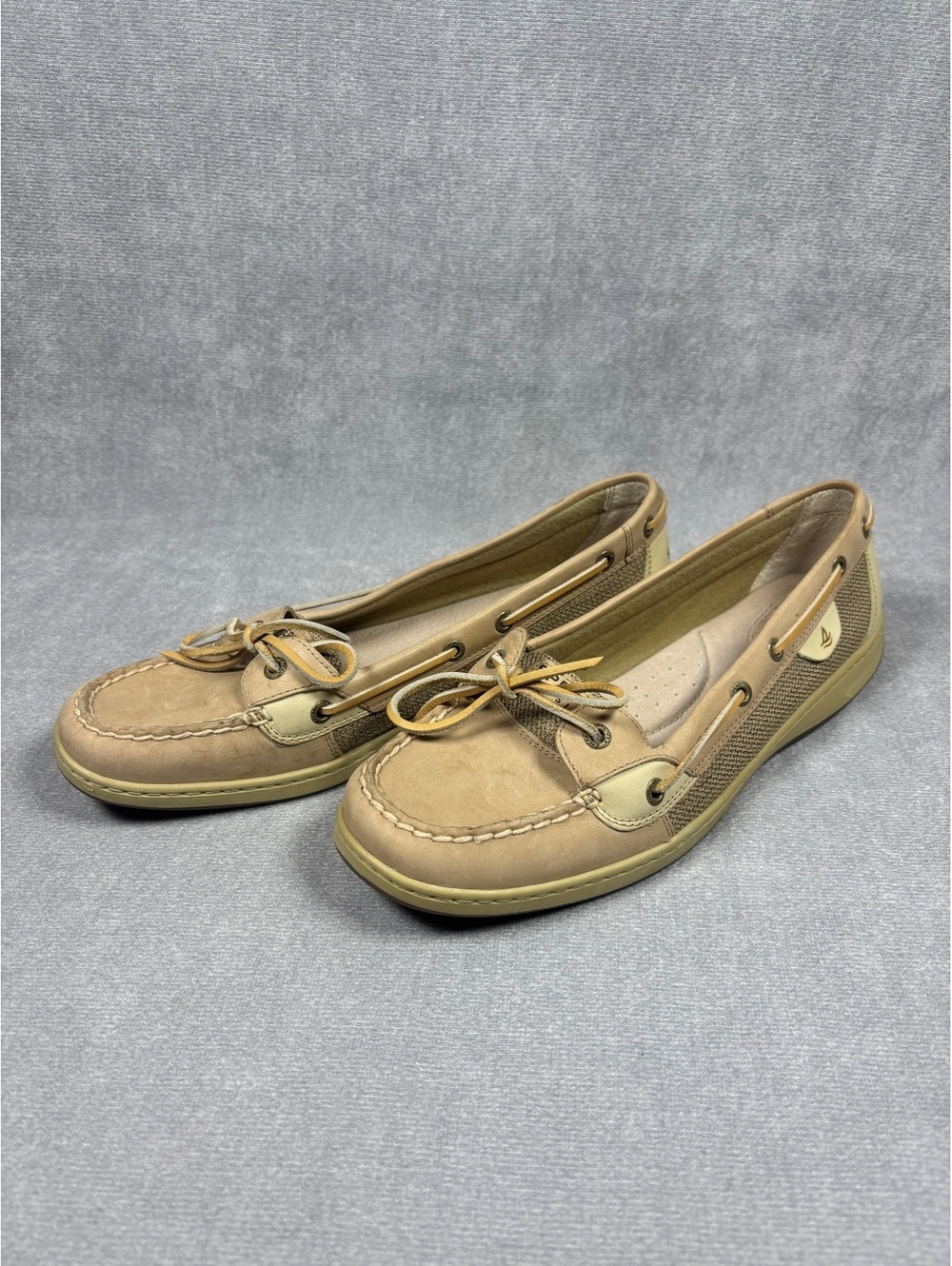 Women's Sperry Top-Sider Angelfish Boat Shoes Size 12 Linen Oat 9102047